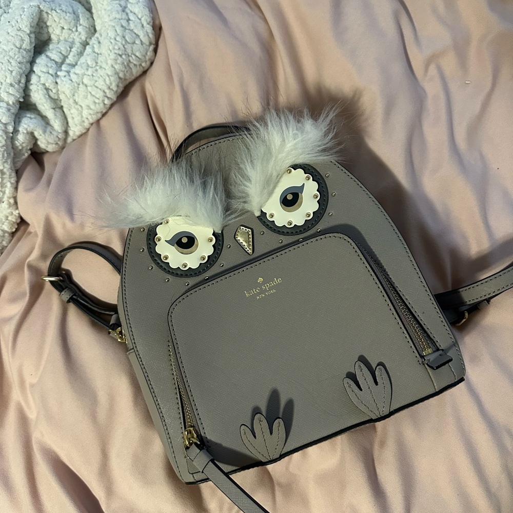 Kate Spade Gray Animal Face Backpack